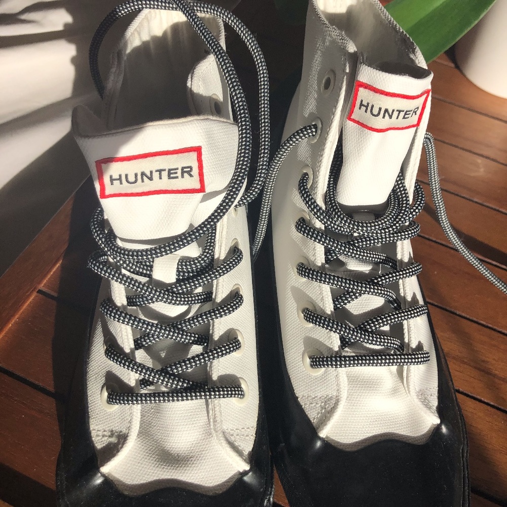 NWOT Hunter for Target White Lace Up Rain Boots